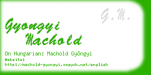 gyongyi machold business card